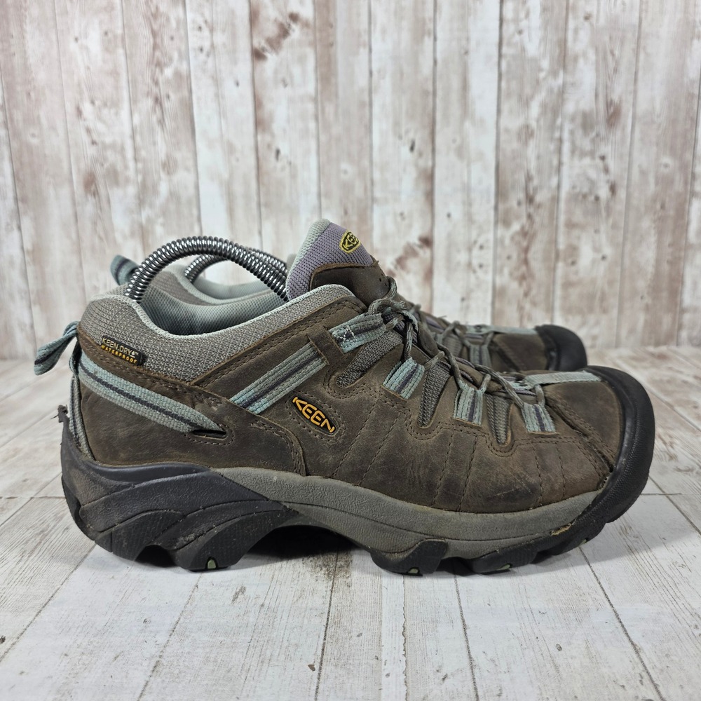 KEEN Targhee II Waterproof Hiking Shoes Womens 11 Brown Blue Low Top 1012244